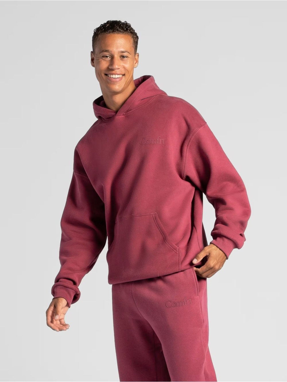 Comfrt Minimalist Hoodie in Berry